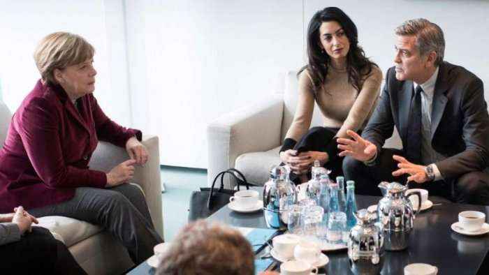 Çifti Clooney takon Kancelaren Merkel (Foto)