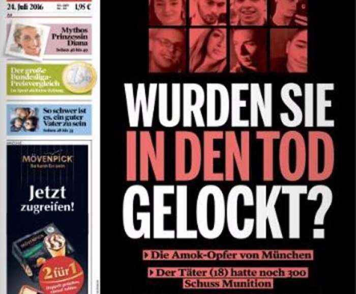 Ballinat e gazetave të Gjermanisë të zeza pas  tragjedis së Munihut! (Foto)