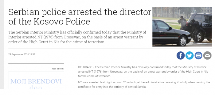 Mediat serbe: Thaçi është arrestuar për terrorizëm (Foto)