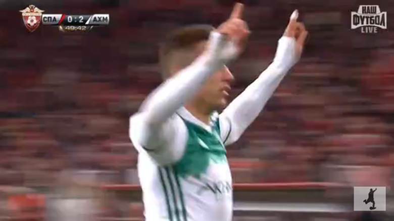 Bernard Berisha shënon një gol të bukur dhe asiston në kampionatin rus