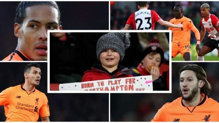 Tifozi i ri i Southamptonit me pankartën e vitit në Ligën Premier, tema blerjet nga Liverpooli