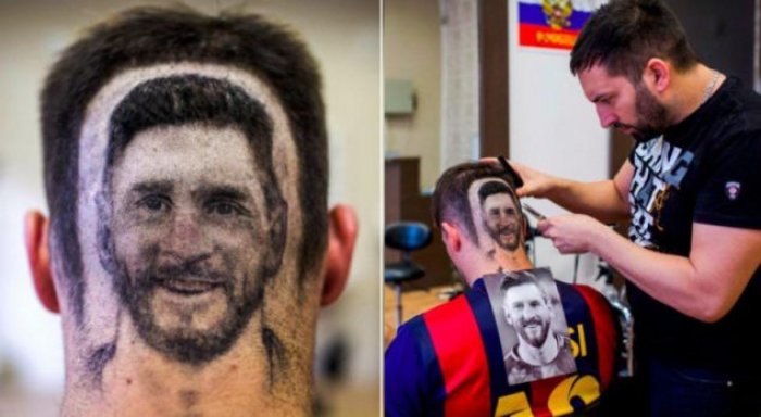 Berberi në Serbi bëhet hit me prerjet e flokëve me fytyrë të Messit