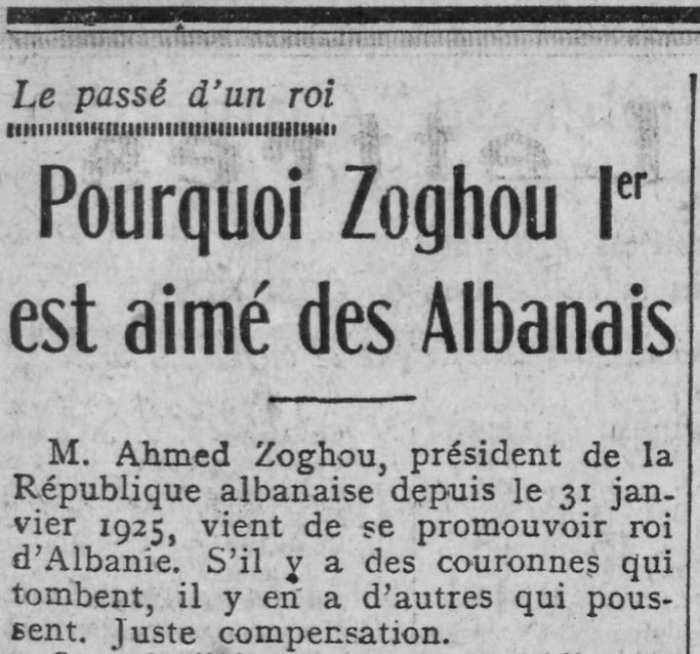 “Asnjë kryetar shteti s’ka bërë për vendin atë që ka bërë Ahmet Zogu”, ja çfarë shkruante media franceze