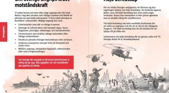 Suedia përgatit popullin për luftë