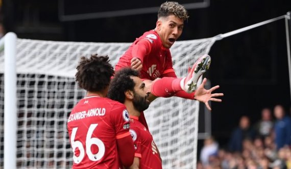 Liverpooli i frikshëm, shkëlqen treshja Mane-Firmino-Salah
