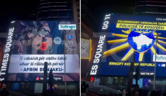 Në New York shfaqën billboarda falënderues për Policinë e Kosovës