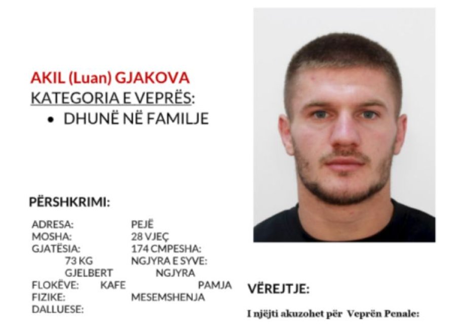 Policia e shpall në kërkim xhudistin Akil Gjakova pasi e denoncoi gruaja