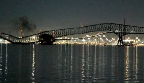 Pamje nga shembja e urës në Baltimore të SHBA-së