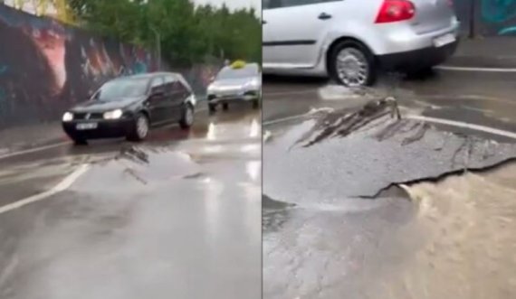 Në këtë vend të Kosovës nga reshjet e shiut 'çahet' asfalti