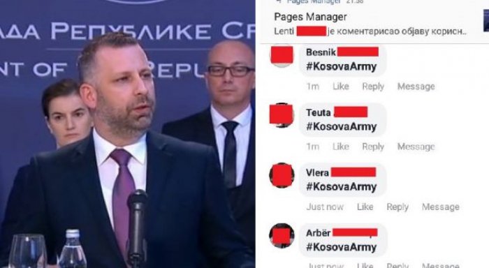 “KosovaArmy” pushton faqen e zëvendëskryeministrit serb