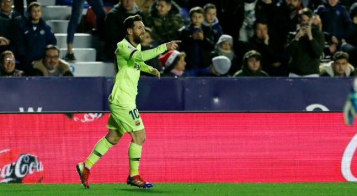 Barcelona e deklason Levanten, mban kreun, Messi realizon hat-trick