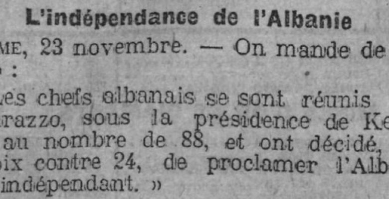 LE RADICAL (24 NËNTOR 1912) / SHQIPËRIA U SHPALL SHTET I PAVARUR NË DURRËS. 64 UDHËHEQËS VOTUAN PRO, 24 KUNDËR.