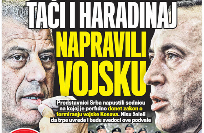 Thaçi e Haradinaj në ballinat e gazetës serbe, kjo është arsyeja
