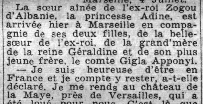 Rrëfimi i Adilës, motrës së madhe të mbretit Zog, në median franceze (1939): 'Jam e lumtur që arrita në Francë dhe kam ndërmend të qëndroj këtu'