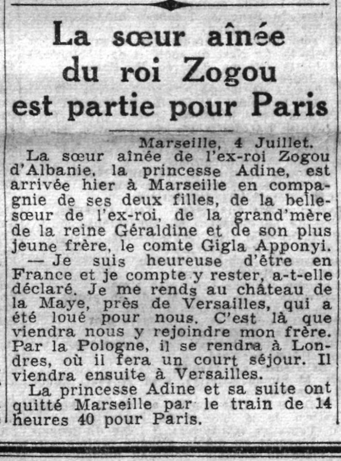 Rrëfimi i Adilës, motrës së madhe të mbretit Zog, në median franceze (1939): 'Jam e lumtur që arrita në Francë dhe kam ndërmend të qëndroj këtu'