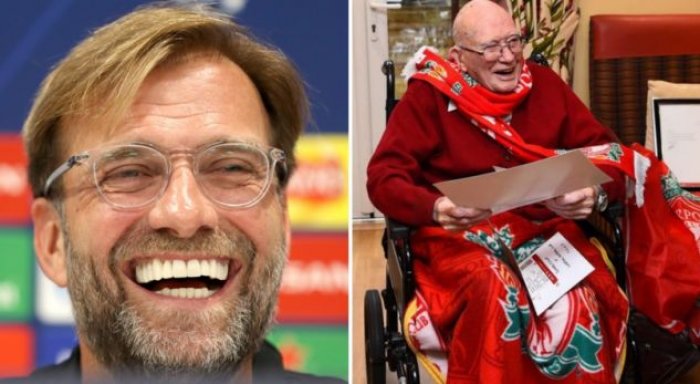 Klopp e befason me dhurata tifozin 104-vjeçar të Liverpoolit