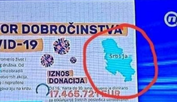  Çarten serbët në Beograd pasi një televizion nxori hartën e Serbisë pa Kosovën në të 