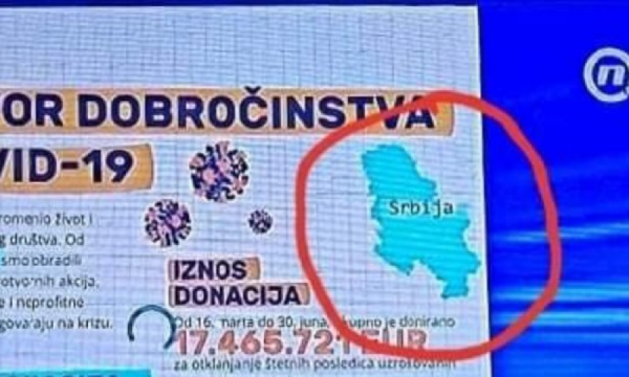  Çarten serbët në Beograd pasi një televizion nxori hartën e Serbisë pa Kosovën në të 