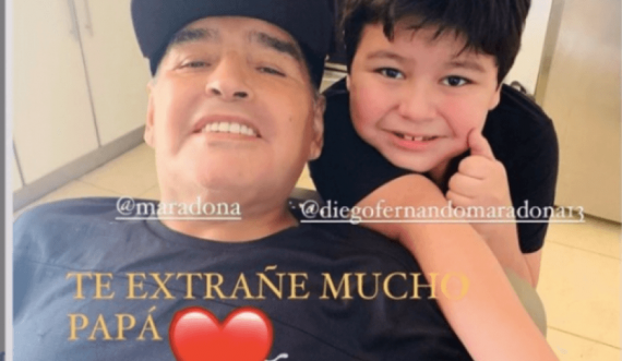 Djali i vogël i Maradonës poston FOTO-n para vdekjes: Më mungon shumë babi!