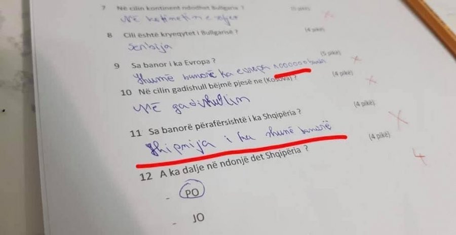 “Kryeqytet i Bullgarisë është Serbia”, nxënësi kosovar i klasës së shtatë shokon me padituri në test
