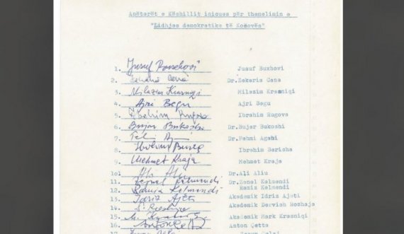 Një ndër themeluesit, publikon disa dëshmi interesante të LDK-së të vitit 1989 : Ja si u formua partia
