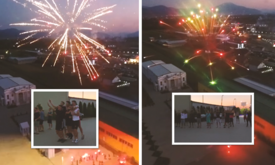 “Xhebrailat” befasojnë lojtarët e Ballkanit me fishekzjarrë para duelit me Gjilanin 