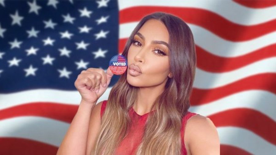  Kim thotë se ka votuar, s’tregon nëse votoi burrin e saj Kanye West 