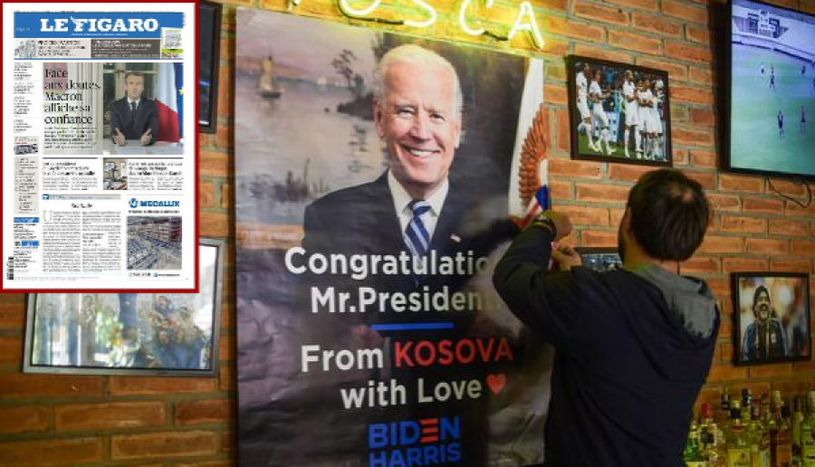 Gazeta e madhe franceze lajmin për fitoren e Joe Biden e ilustron me një foto nga Kosova