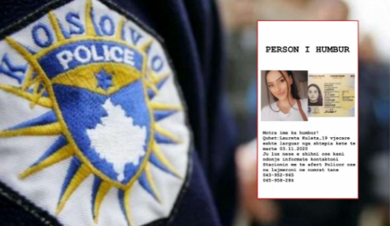  Policia e Kosovës deklarohet për zhdukjen e 19 vjeçares nga Obiliqi 