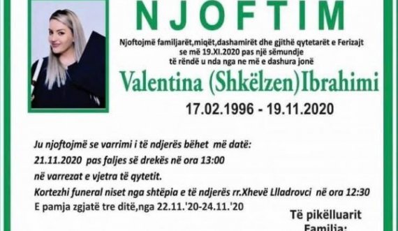 Sot bëhet varrimi i 24-vjeçares nga Ferizaj që vdiq nga leukemia