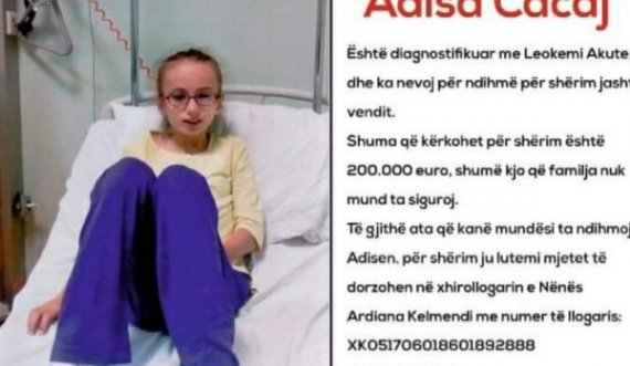 Adisa Cacaj ka nevojë për ndihmë për shërim jashtë vendit