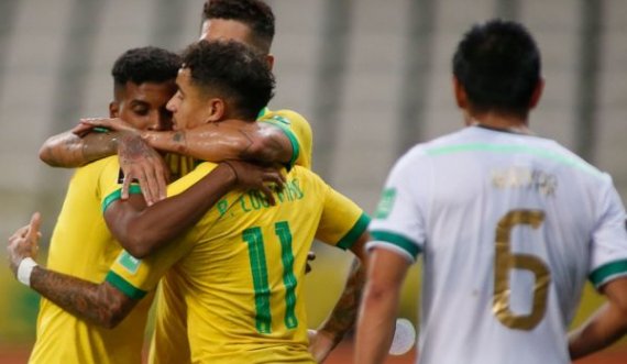 Firmino dhe Coutinho shënojnë në fitoren e thellë të Brazilit