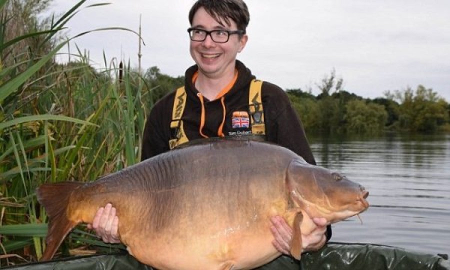 Peshkatari e kap krapin më të madh në Britani me peshë prej 34 kilogramësh