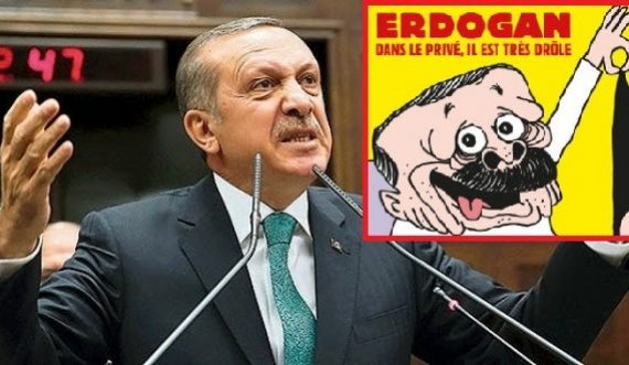 Revista Charlie Hedbo karikaturizon Erdoganin, e portretizon në skena erotike