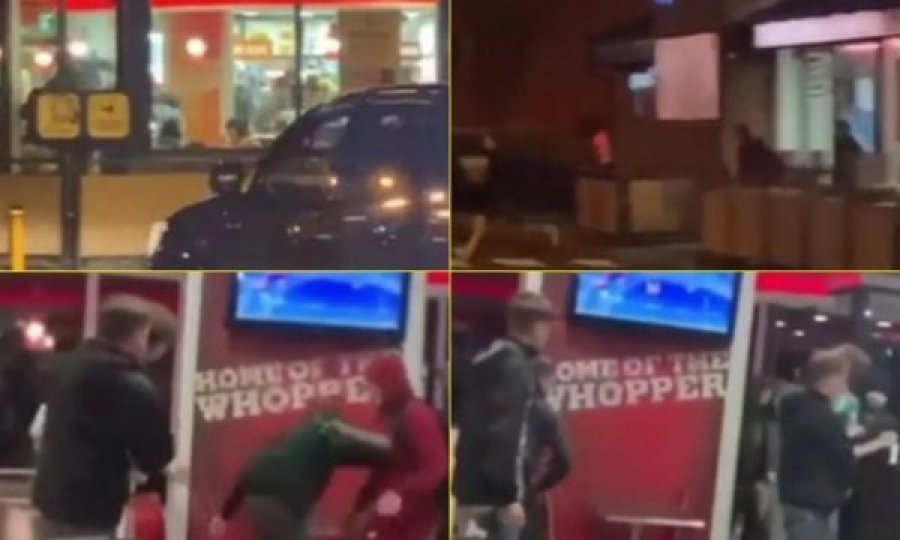 Viktima goditet me çekan në ‘Burger King’, përleshja masive para dëshmitarëve të shokuar