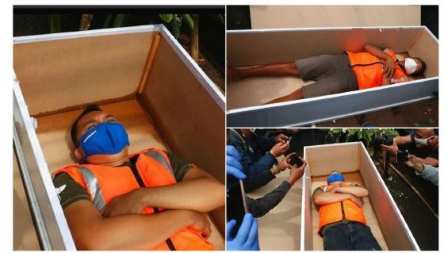 Në Indonezi ai që nuk mban maskë, dënohet duke u futur i gjallë në arkivol