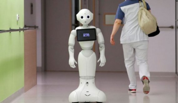 Një robot që paralajmëron njerëzit të mbajnë maskën