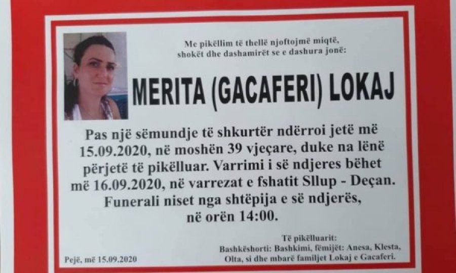 E dhimbshme, vdes në moshë të re infermierja në Deçan