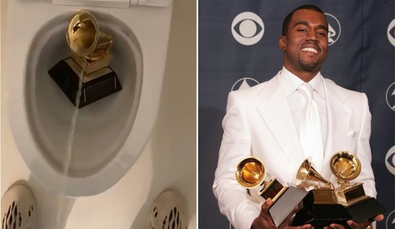 “Më besoni, s’do ndaloj”- Shpërthen Kanye West, publikon videon duke urinuar mbi trofeun e Grammy