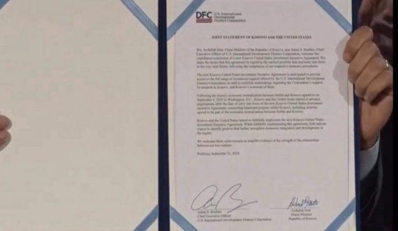 Kjo është marrëveshja që Hoti sot nënshkroi me delegacionin amerikan