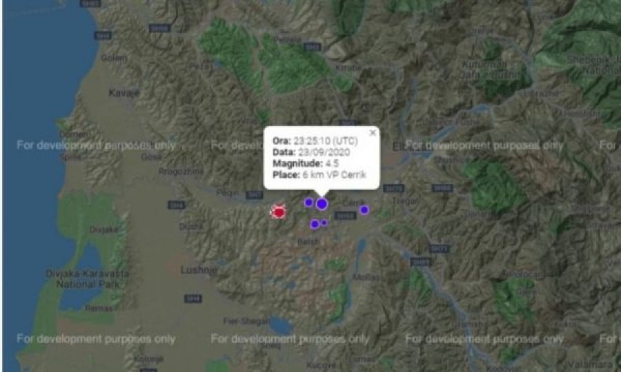 Tërmet 4.5 Rihter godet Elbasanin, regjistrohen disa lëkundje të tjera gjatë natës