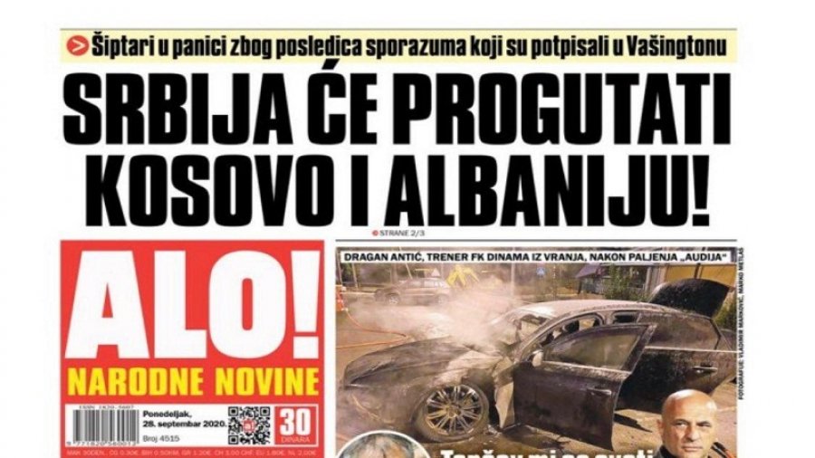 E shkruar e zeza mbi të bardhë, mediat serbe: Serbia do e përpi dhe Kosovën dhe Shqipërinë, do kthehet koha e Dushanit