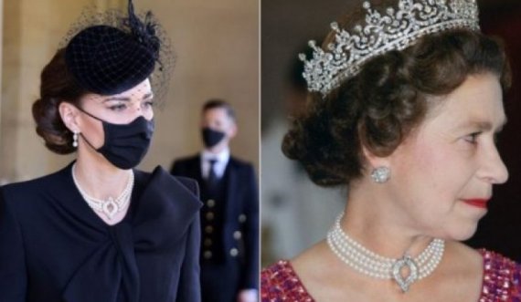 Çfarë fshihet pas varëses me perla të Kate Middleton në funeralin e Princ Philip?