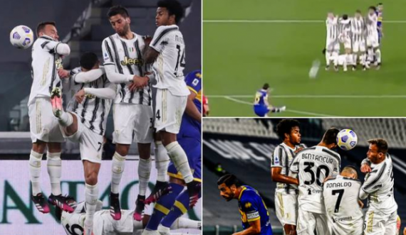 Pamje: Ronaldo e mbulon fytyrën dhe përkulet në mur përsëri, Juventusi pranon gol