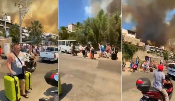 Turqi, turistët të tronditur nga zjarret në Bodrum po evakuohen