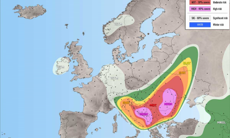  “Severe Weather” paralajmëron për stuhi në Kosovë e rajon 