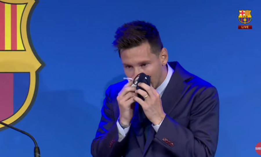 Messi e nis konferencën lamtumirëse me lot në sy