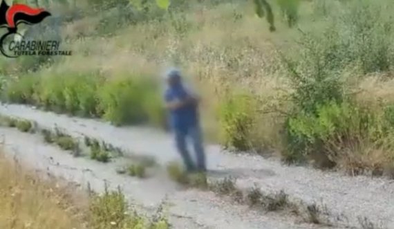 Videoja shfaq momentin kur një person e ndez zjarrin
