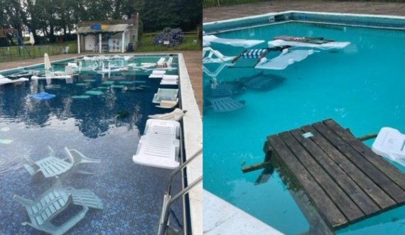  Klientët shkatërrojnë ambientin e pishinës së hotelit, kthejnë përmbys çdo gjë 
