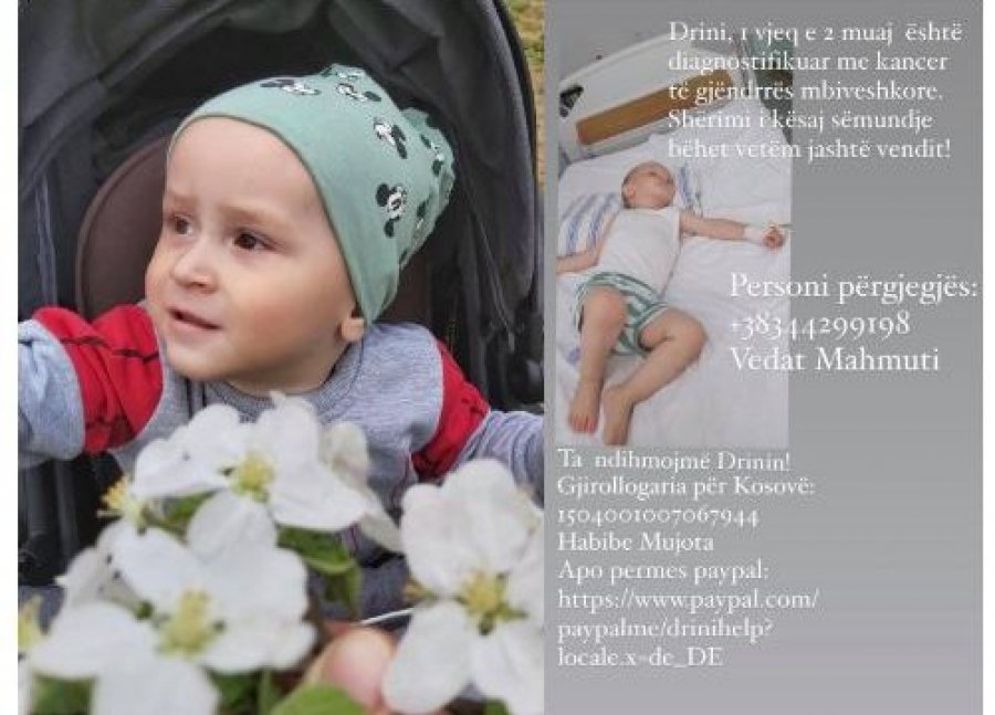  Vogëlushi 1 vjeçar nga Reçaku diagnostikohet me kancer, i nevojitet ndihma juaj 